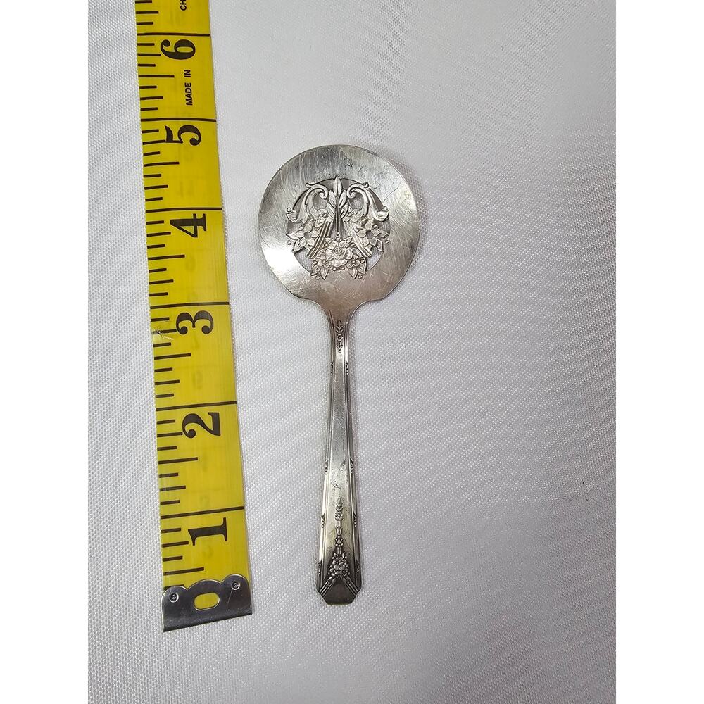 Vintage Community Plate Pierced Serving Spoon - Ornate Floral Pattern